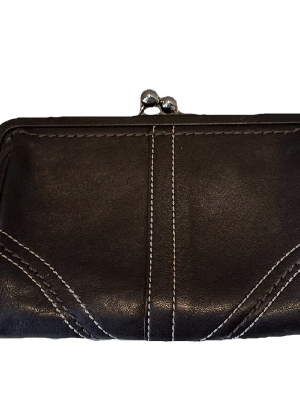 Coach Vintage Dark Brown Leather SoHo Framed Kisslock Wallet Purse Wristlet - Picture 6 of 12
